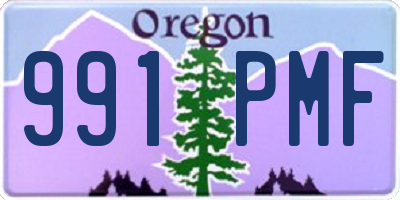 OR license plate 991PMF