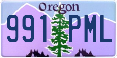 OR license plate 991PML