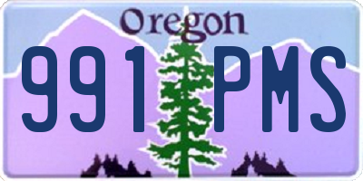 OR license plate 991PMS