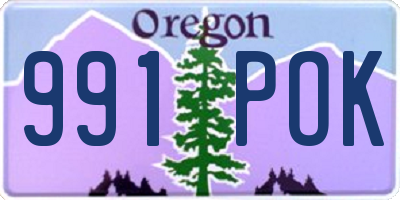 OR license plate 991POK