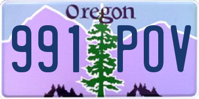 OR license plate 991POV