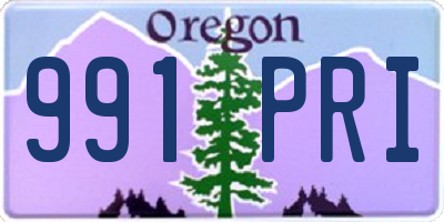 OR license plate 991PRI