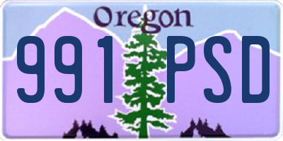 OR license plate 991PSD