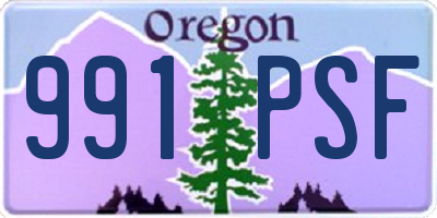 OR license plate 991PSF