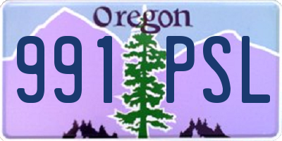 OR license plate 991PSL