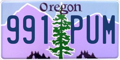 OR license plate 991PUM