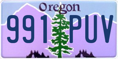 OR license plate 991PUV