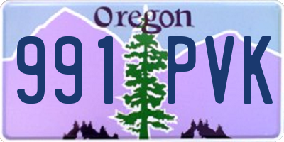 OR license plate 991PVK