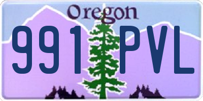 OR license plate 991PVL