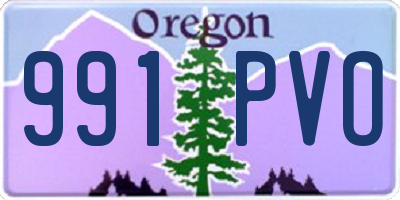 OR license plate 991PVO