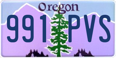 OR license plate 991PVS