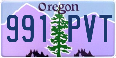 OR license plate 991PVT