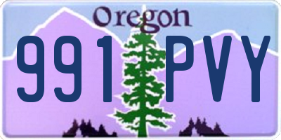 OR license plate 991PVY