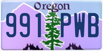 OR license plate 991PWB