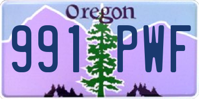 OR license plate 991PWF