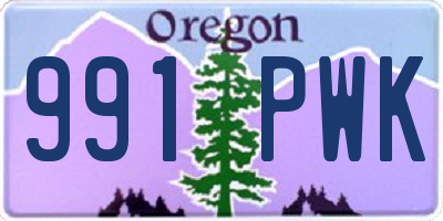 OR license plate 991PWK