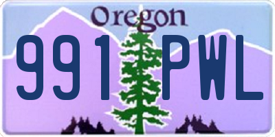 OR license plate 991PWL