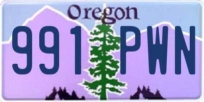 OR license plate 991PWN