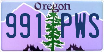 OR license plate 991PWS