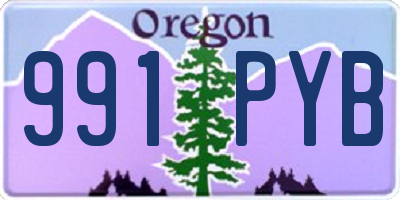 OR license plate 991PYB