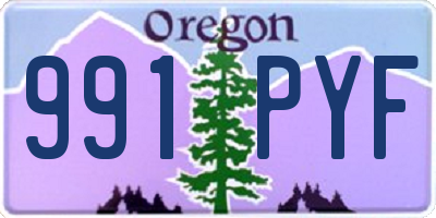 OR license plate 991PYF