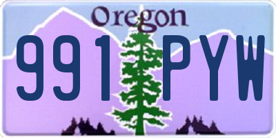 OR license plate 991PYW