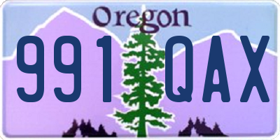 OR license plate 991QAX
