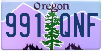 OR license plate 991QNF