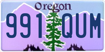 OR license plate 991QUM