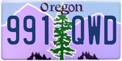 OR license plate 991QWD