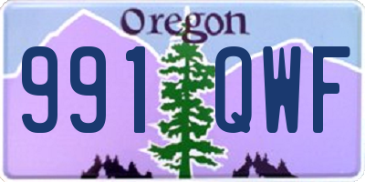 OR license plate 991QWF