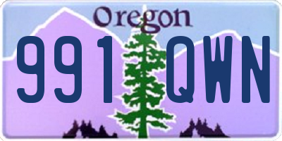 OR license plate 991QWN