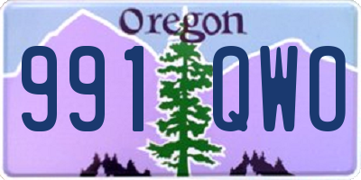 OR license plate 991QWO