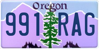 OR license plate 991RAG