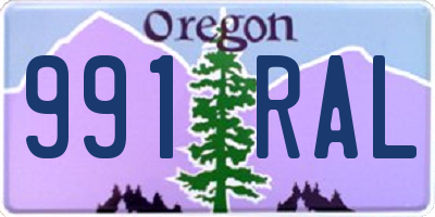 OR license plate 991RAL