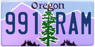 OR license plate 991RAM