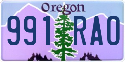 OR license plate 991RAO