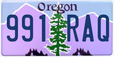 OR license plate 991RAQ