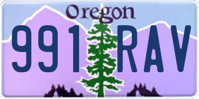 OR license plate 991RAV