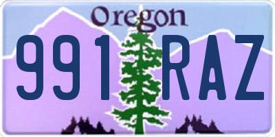 OR license plate 991RAZ