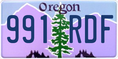 OR license plate 991RDF