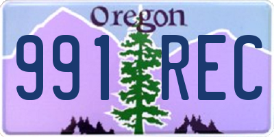 OR license plate 991REC