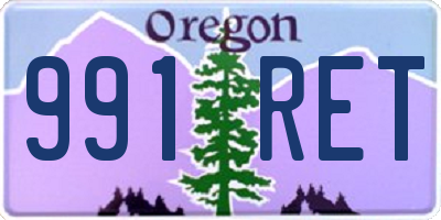 OR license plate 991RET