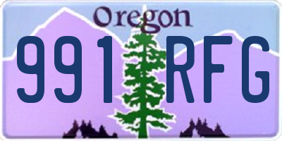 OR license plate 991RFG