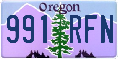 OR license plate 991RFN