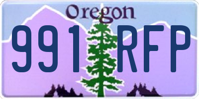 OR license plate 991RFP