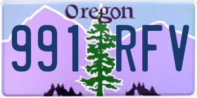 OR license plate 991RFV