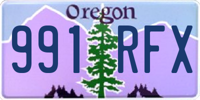 OR license plate 991RFX