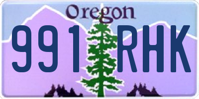 OR license plate 991RHK