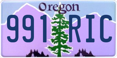 OR license plate 991RIC